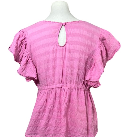 Plenty by Tracy Reese Anthropologie Pink Embroidered Top Size XL - Picture 8 of 10
